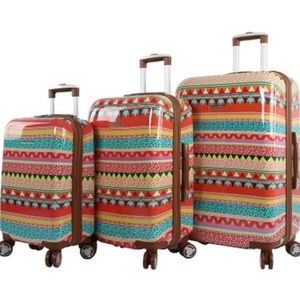 Lily Bloom 4 piece luggage set with with 1 duffle bag. 3 Hardshell luggage